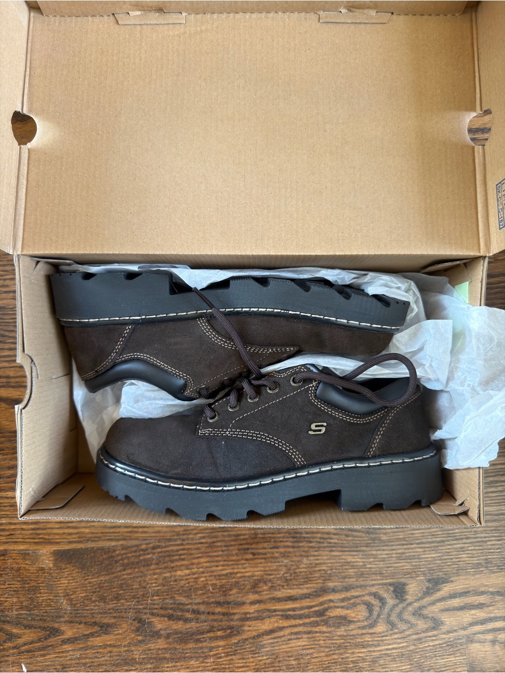 Skechers Brown Suede Lace-Up Casual Loafers